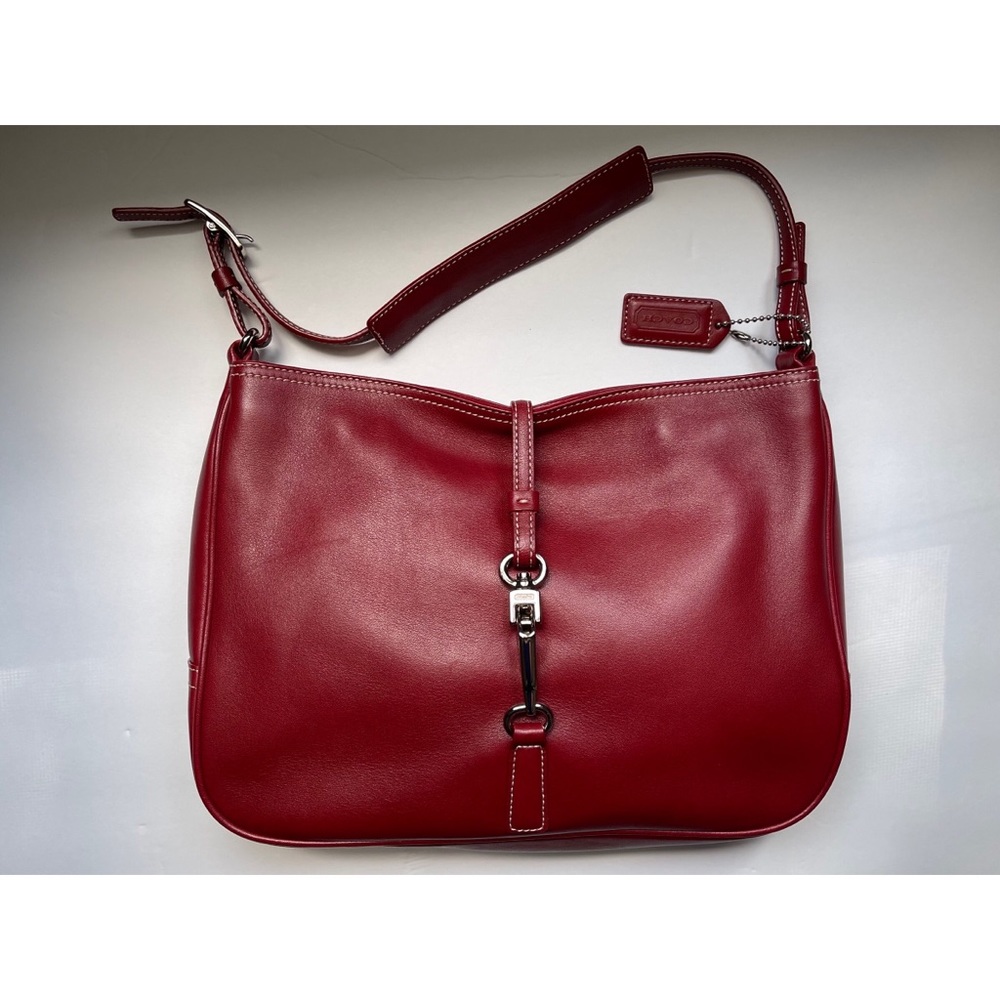 VINTAGE RED COACH BAG HOBO STYLE